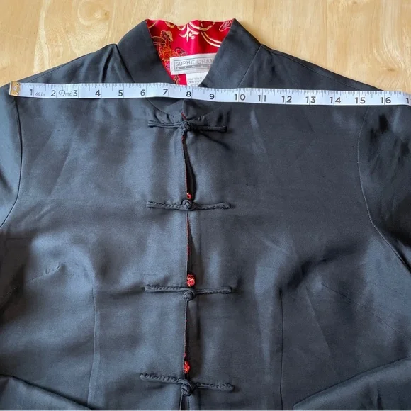 Sophie Chang Studio Embroidered Silk Reversible Kimono Jacket - Picture 14 of 16